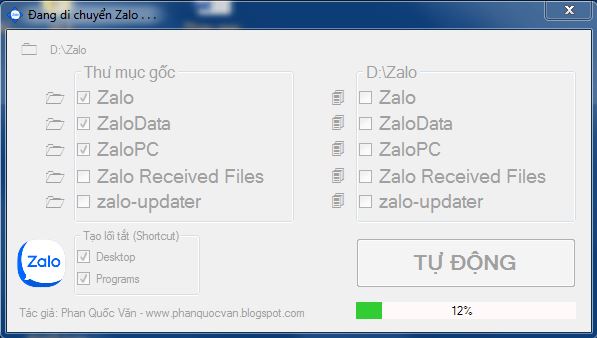 ZaloMove - thay đổi vị trí thư mục Zalo